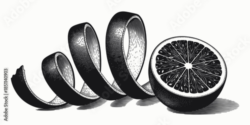 Sliced Lime in Monochrome with Dramatic Lighting on White Background for Culinary Use