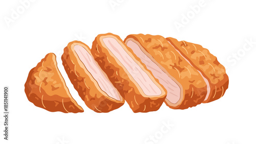 Chef preparing crispy breaded chicken cutlets on kitchen countertop