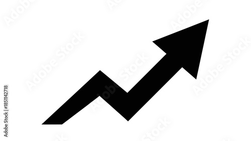 Black arrow graph showing upward trend and growth.