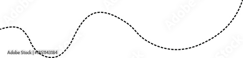 Dotted curved path line showing movement and direction.