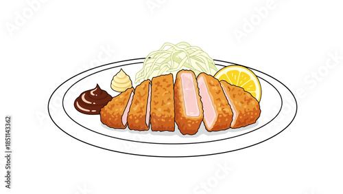 Delicious breaded chicken cutlets served with fresh side dishes and garnishes