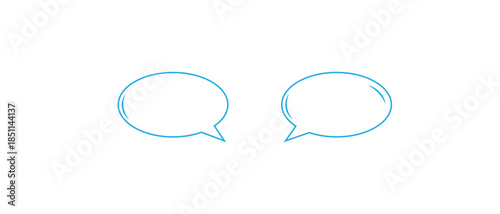 Minimal blue speech bubbles stock - vector.