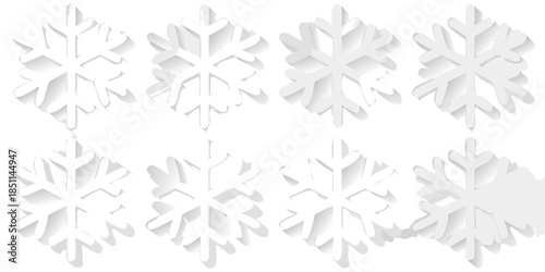 Intricate white snowflake designs arranged in a repeating pattern on black background