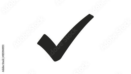 Black check mark symbol on a white background.