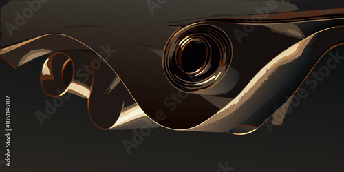 Dark chocolate swirls and curves a close up abstract deliciousness