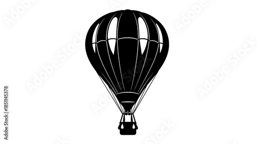 Detailed Hot Air Balloon Illustration Against White Background.