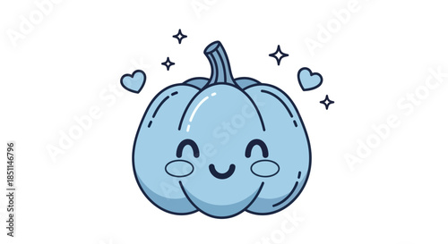 Cartoon pumpkin illustration cheerful expression and simple design