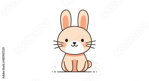 Cartoon rabbit illustration on white background for design and commercial use