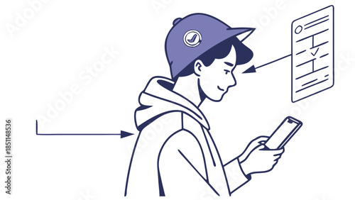 Hallucination Catch, A chat bubble saying "The moon is made of cheese," a human hand slapping a "False" sticker on it, playful vector, Digital user verification on mobile phone with checklist