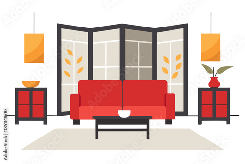 Luxury Condo Interior with Minimalist Living Room and Modern Furniture