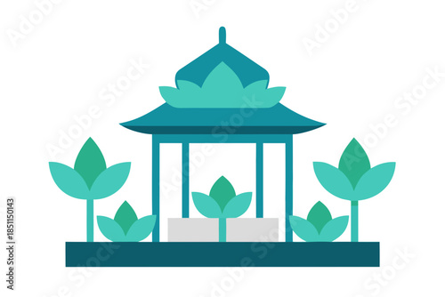 Serene Pavilion Surrounded by Lotus Pond in a Traditional Chinese Garden