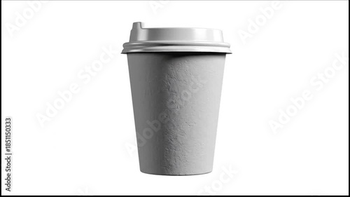 Wallpaper Mural A simple textured gray disposable coffee cup with a white lid on a white background Torontodigital.ca