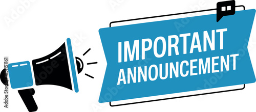 Megaphone with "Important Announcement" Banner Vector Illustration