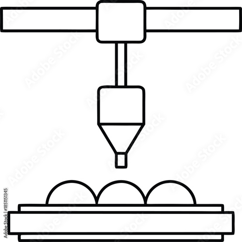food printer 3d line art vector illustration on transparent background