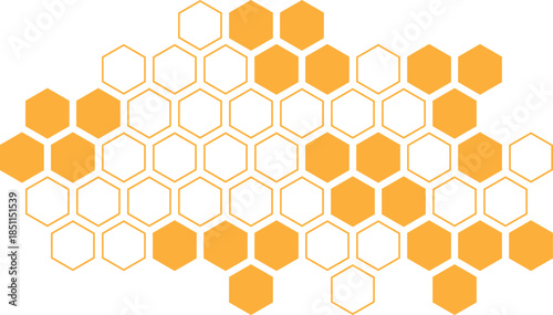 simple orange honeycomb design for banner poster background.