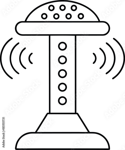 kitchen ai assistant pod line art vector illustration on transparent background