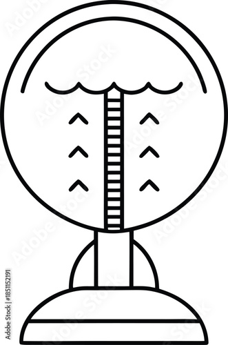 personal air quality bubble line art vector illustration on transparent background