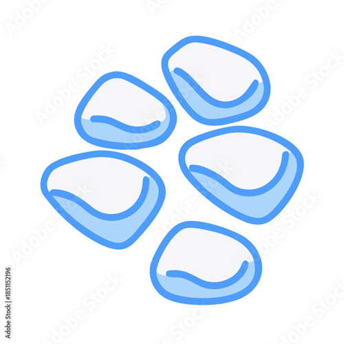 Blue irregular shapes