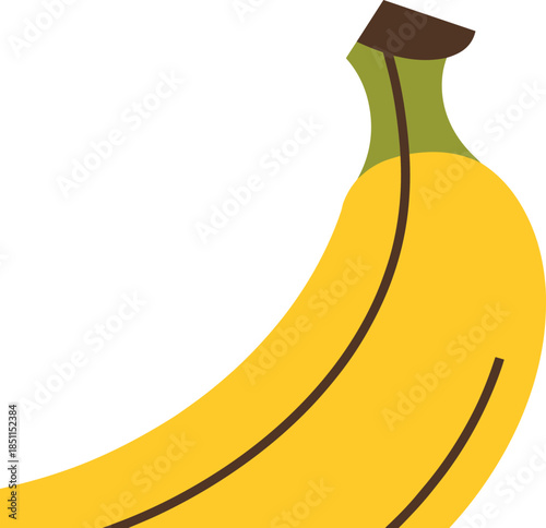 Minimalist Single Banana Fruit Vector Illustration