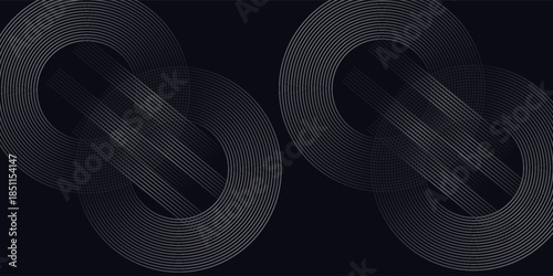 Luxury curve golden lines on dark blue background with lighting effect copy space for text. Luxury design style.