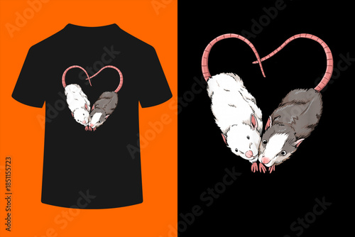 Funny Cute Small Rodent Pet Happy Heart Love Rat Lovers T-Shirt