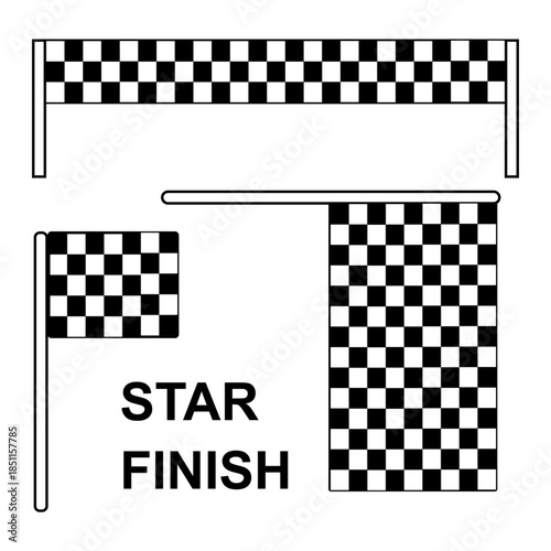 start flag and finish line for sports and racing