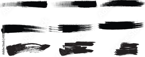 A collection of black brush strokes on a white background
