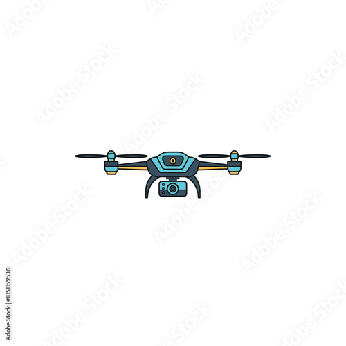 Drone with camera illustration isolated on transparent background