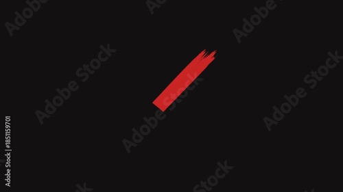 Abstract animated cross mark and animated tick mark painted with wide brush strokes on transparent alpha background, monochrome red X animation in 4K for denial, approval, error and UI visuals.