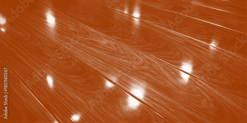 Dark light trails on the highway streak across a textured brown wooden surface with a natural oak grain pattern