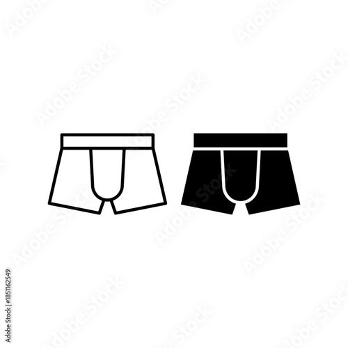 Boxer underpants icons set logo template design illustration