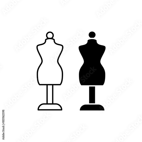 Mannequin icons set logo template design illustration