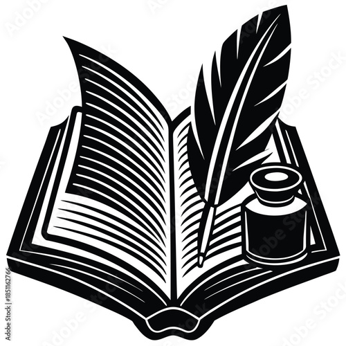 Open book with fanned pages, vector illustration representing learning, knowledge, and storytelling, clean modern design.
