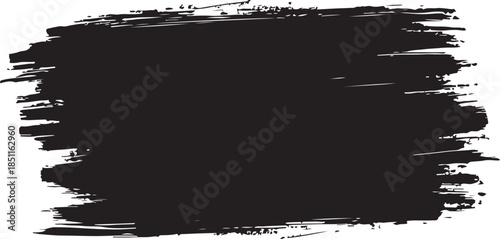 Set of black brush strokes with line frame vector illustration