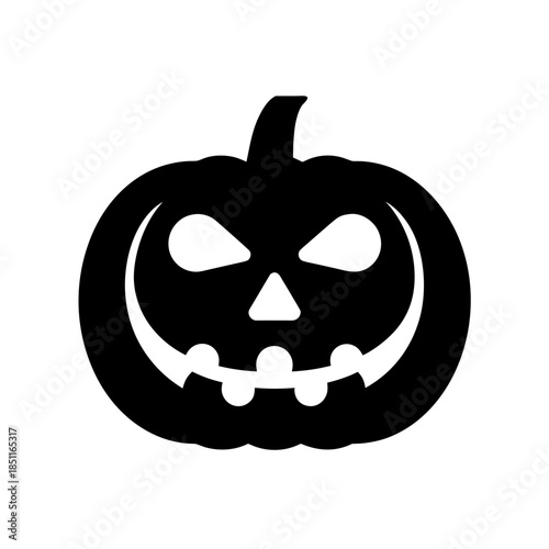jack o lantern icon black silhouette vector illustration on transparent background