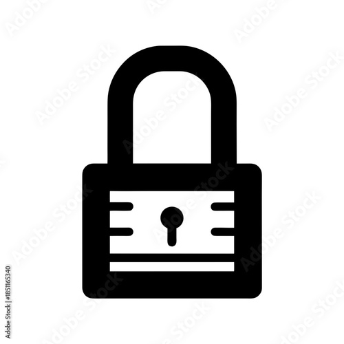 padlock icon black silhouette vector illustration on transparent background