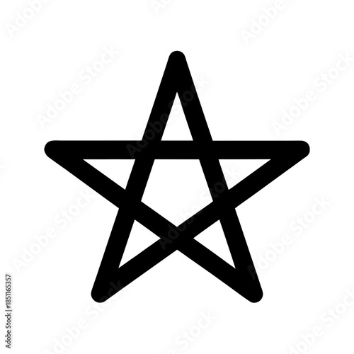 pentagram icon black silhouette vector illustration on transparent background