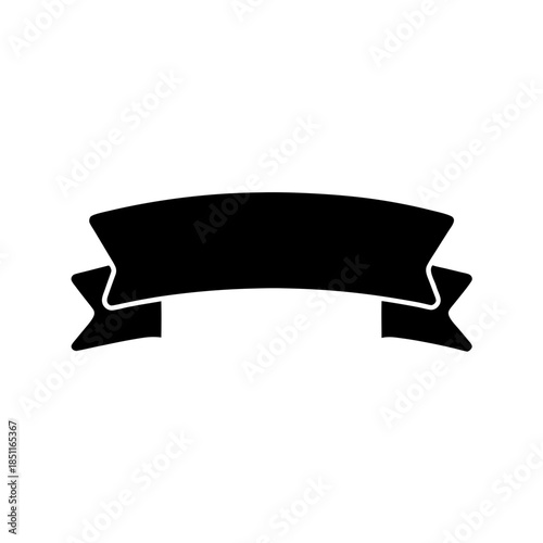 ripped banner icon black silhouette vector illustration on transparent background