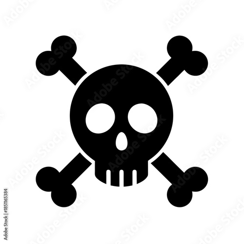 skull icon black silhouette vector illustration on transparent background