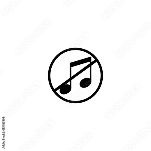 Mute music symbol icon vector graphic isolated on white background