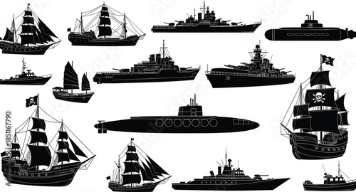 Set of martial arts silhouettes vector illustration, people practicing various combat sports with traditional swords and staffs, showing dynamic fighting poses for training and action.