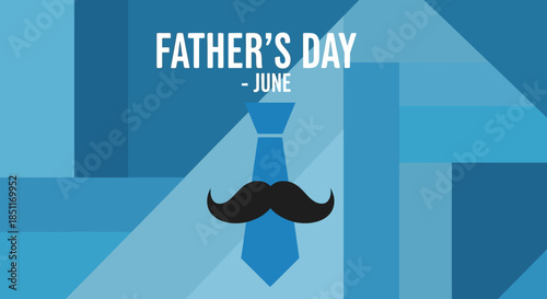 Fathers Day Tie and Mustache Graphic Design.