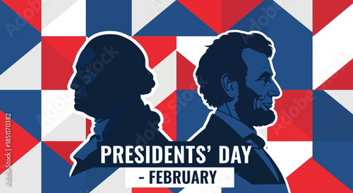 Presidents Day February George Washington Abraham Lincoln Patriotic Background.