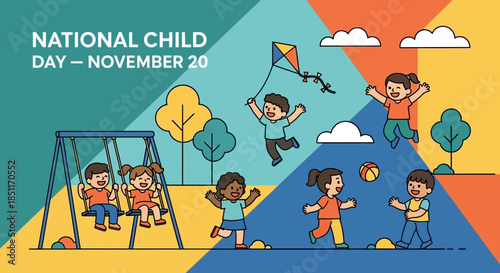 National Child Day November 20 Children Playing Outdoors.