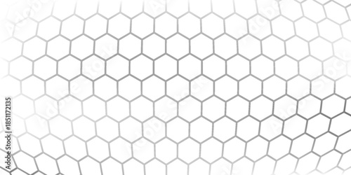 Honeycomb mosaic hexagons background. Plain hexagon grid with bold cells. Hexagon cells. Seamless tileable vector illustration