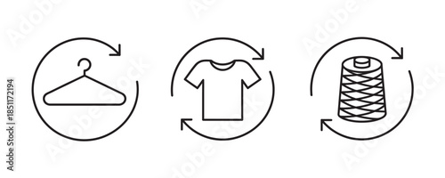 Circular fashion concept with clothing icons recycling