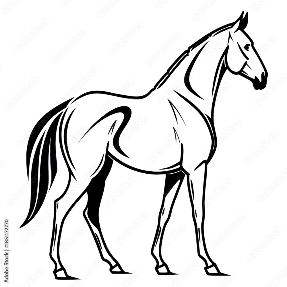 Obraz premium Majestic horse in dynamic standing pose