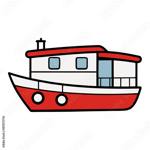 fishing boat vector illustration
