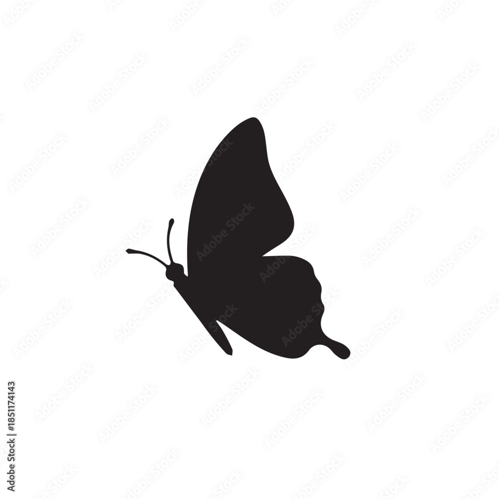 Fototapeta premium Single butterfly profile icon