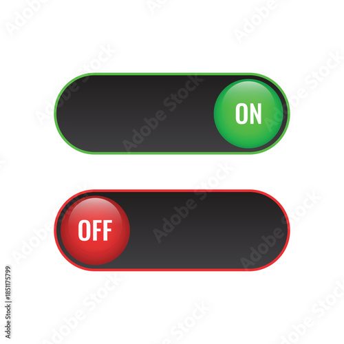 On and off toggle switch power buttons.